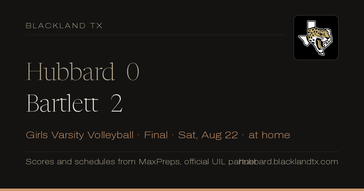 Hubbard 0, Bartlett 2