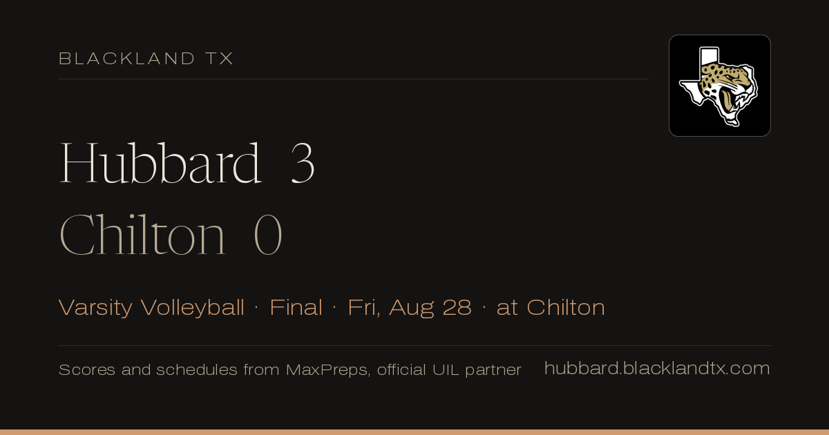 Hubbard 3, Chilton 0