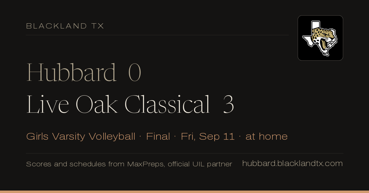 Hubbard 0, Live Oak Classical 3