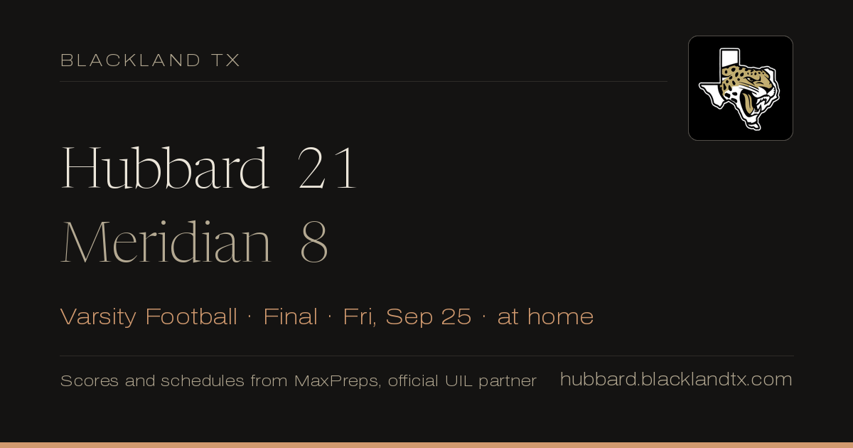 Hubbard 21, Meridian 8