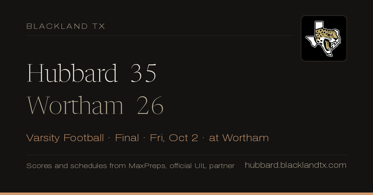 Hubbard 35, Wortham 26